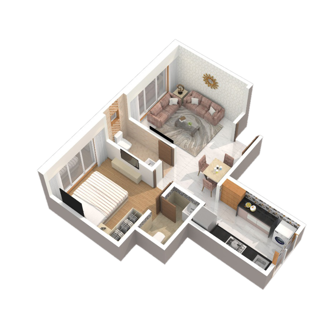 Optimus 1BHK Plan
