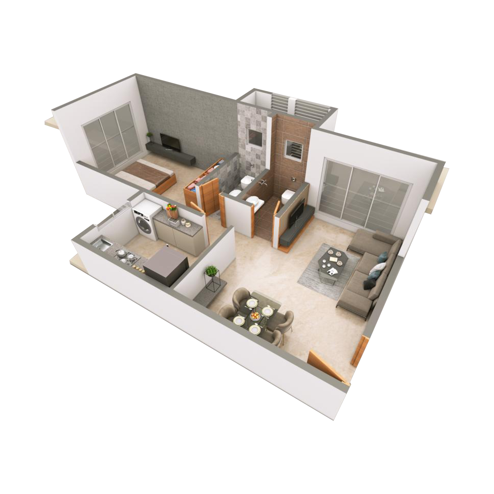 Rajhans 1BHK Plan