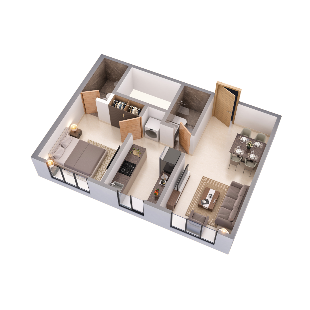 Skyline 103 1BHK Plan