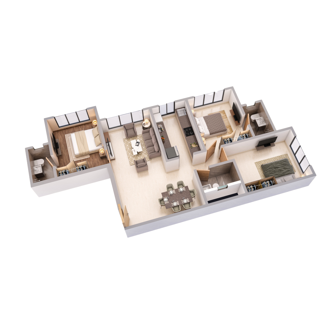 Skyline 103 3BHK Plan